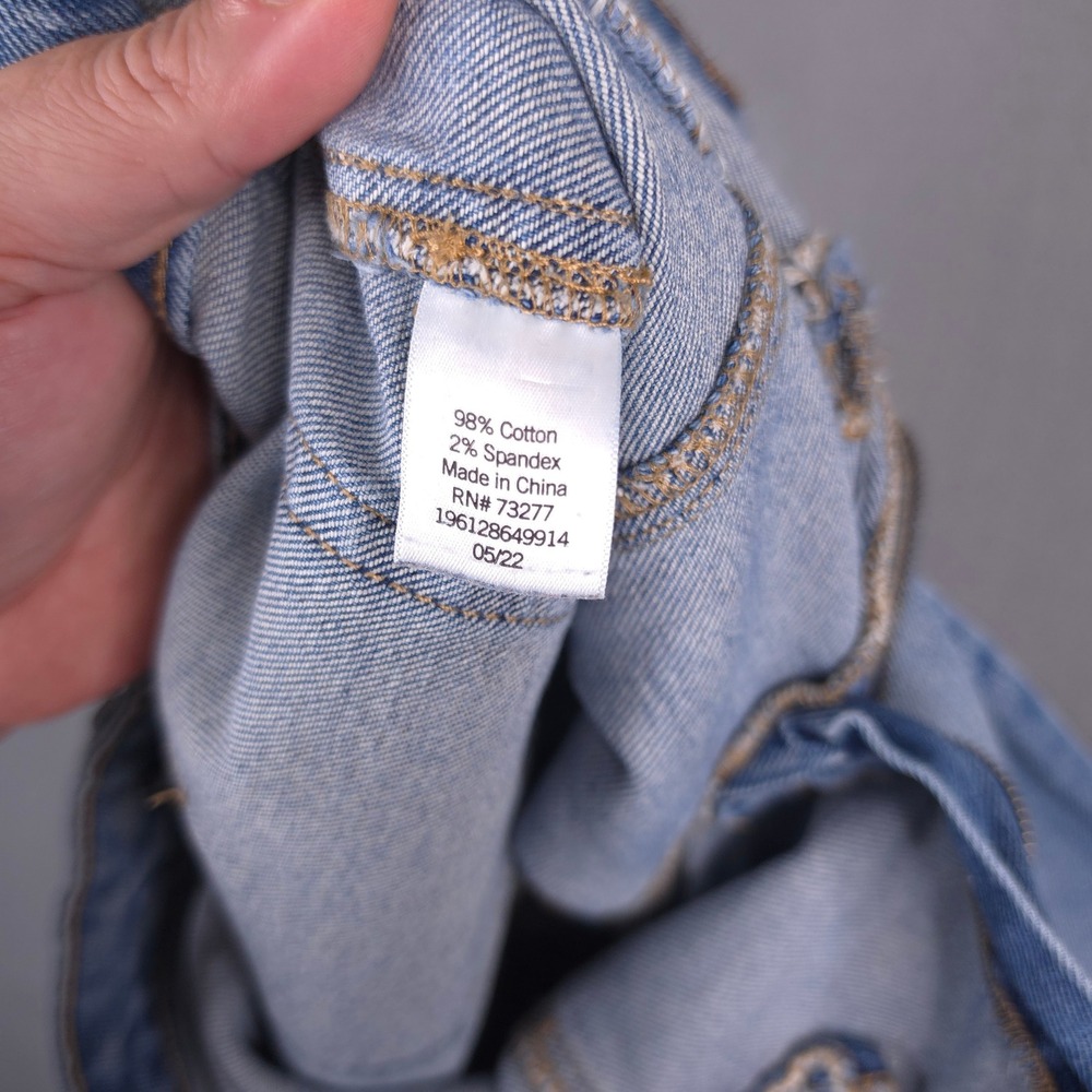 SO Flare Jeans High Rise Raw Hem Seam Front Light Wash Blue Size 7/28W Cotton - Picture 3 of 10